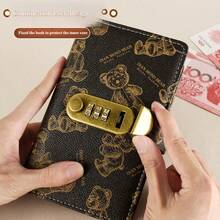 100-Page A6 Locked Binder, Bear Pattern, Budget Tracker, Cash Notebook, Perfect For Back-To-School - A6 - View 3