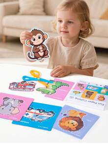 30Pcs Kids Scissor Skills Paper Cutting Set, STEM Craft Classroom Reward, Birthday Christmas Party Kit With Animal & Vehicle Patterns | Gift - Multicolor - View 3