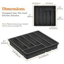 1pc Covered Cutlery Drawer Organizer, Dust-Proof Large Capacity PP Tray, Pure Gray Rectangular 6-Compartment, Transparent Hinged Flip Lid, Non-Slip Base, Cutlery And Kitchen Utensil Storage Rack, Suitable For Kitchen Drawers And Cabinets, Daily Use And Housewarming Gift - Multicolor - View 7