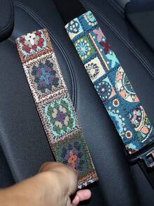 Car Seat Belt Shoulder Cover Soft Fabric Bohemian Seat Belt Protector Anti-Friction Seat Belt Accessory Easy Installation Car Tool Durable Structure Seat Belt Protection Tool Suitable For All Car Models And Fashion Designers - Upgraded Version - View 4