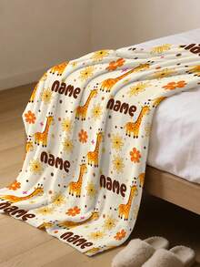 1pc Customized Name Blanket, Personalized Name Throw, Suitable For Bed, Living Room Sofa, Outdoor Beach Camping Pets, Personalized Home/Pet/Couple Bed Blanket, Personalized Christmas Gift, Family Gift, Birthday Gift, Gift For Friends, Gift For Her, Gift For Son/Daughter - Style 1 - View 4