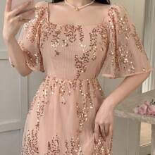 Women Short Dresses - Pale Pink - View 1