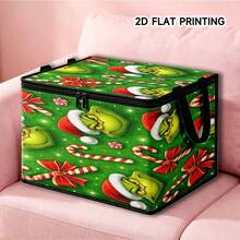 The Grinch Green Furry Monster Christmas Foldable Storage Box With Lid, Dust-Proof Clothes Organizer, Large Capacity Clothes & Toys Storage Bin, Home Storage Box, Car Storage Box, Multi-Functional Storage Box, Christmas Gift For Family And Friends, Halloween Costume Prop - Multi-color - View 7