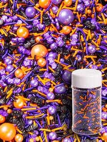 85g/3oz Chispas de Caramelo de Calabaza de Halloween, Perlas Naranjas Mezcladas con Fantasmas Blancos y Murciélagos Negros Monstruos, Mezcla de Perlas, Perfecto para Decoración de Pasteles, Horneado, Helado, Galletas, Decoración de Cupcakes, Suministros de Halloween - Multicolor - Ver 20