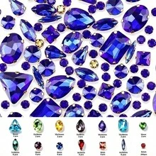 250pcs/Pack, Assorted Shapes, Multi-Color Rhinestones, Colorful Hand-Sewn Crystals, Gold Claw, Clothing, Apparel, Shoes, Hats, Bags DIY Materials, Accessories - Assorted Shapes Gold Claw 250pcs - View 15