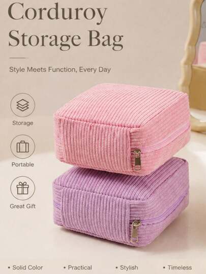 1pc Fashionable Versatile Elegant Jewelry Storage Bag High-End Exquisite Bracelet Necklace Storage Pouch Portable Zipper Jewelry Box Suitable For Storing Earrings, Necklaces, Jewelry, Small Gifts, Accessories Party Gift Bags And School Supplies