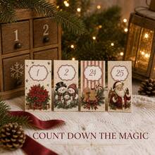 25pcs/5pcs Vintage Christmas Gift Tag Set, 5 Designs, 5 Sheets Each, Blank Writable Holiday Cards, Suitable For Gift Wrapping, Advent Calendar Countdown, Wedding Place Cards, Table Labels, Party Favors, Christmas Decor - A - View 7