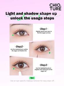 CHIOTURE Pensil Eyeshadow Dua Ujung, Cairan Pencerah Berkilau dan Hasil Akhir Matte Alami Tanpa Riasan, Mencerahkan Lipatan Kelopak Mata & Menggambar Garis Bulu Mata Bawah, Pensil Serbaguna 2-in-1, Ramah untuk Pemula - #03 Kilauan Emas - View 8