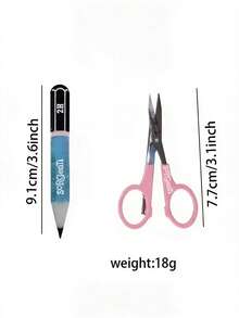 2pcs Creative Simulation Scissors Pencil Hair Clips, Quirky Funny Side Clips, Niche Design Bangs & Loose Hair Accessories - Multicolor - View 2
