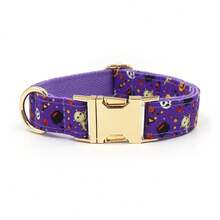 New Cute Adjustable Halloween Pet Dog Collar, Zinc Alloy Buckle, Easy To Fasten And Quick Release, Suitable For Halloween Party (Due To Fabric And Handmade Production, Color May Vary Slightly, Randomly Sent) - Multicolor - View 9