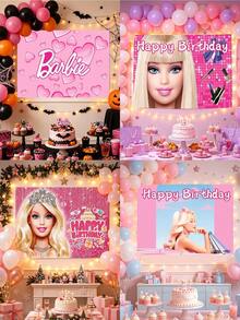 MASSDI Backdrop, Personalized Polyester Party Backdrop, Pink Heart Birthday Print, Vivid HD Pattern, Lightweight Wrinkle-Resistant Fabric, Easy Hanging, Photo Booth Background, Celebration Decor, Party Favor, Holiday Gift Accessory - Multiple Styles - View 2