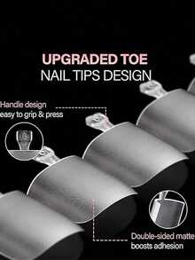 Square Toe Nail Stickers, Full Coverage Press-On Acrylic Fake Toe Nail Extensions, Suitable For DIY Nail Salon, Can Be Used As Mother's Day Gift - Clear - View 7