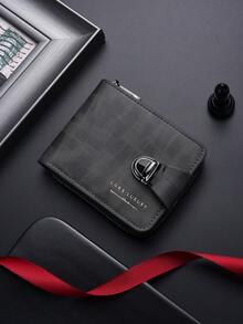 SHABILI New Men's Short Wallet Vintage Clasp Business Large Capacity Multi-Card Slot Coin Purse Zipper Pouch - Black - View 10