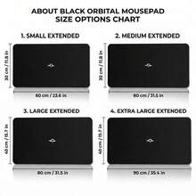 Black Background Minimalist Spaceship Pattern Extra Long Gaming Mouse Pad And Desk Mat Set, Non-Slip Durable Rubber Base, Smooth Surface, Suitable For PC Laptop Office Home, Abstract Art Decor, Back To School Supplies - A - View 9