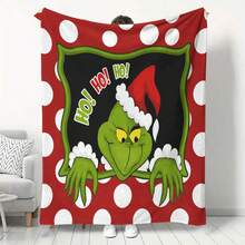The Grinch Soft & Comfortable 1pc All-Over Print Modern Flannel Christmas Nap Blanket - Christmas Tree - Polyester Nap Blanket - Digital Print Craft, Suitable For Sofa, Bed, Travel, Office Home Decor - Multicolor - View 10
