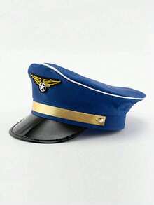 1pc Aviation Pilot Hat Uniform Cap Flight Attendant Cosplay Costume Hat Pilot Cap Stewardess Police Hat Men's Gift - Multicolor - View 5