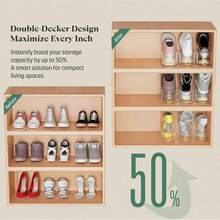 5/10/20pcs Adjustable Double Layer Shoe Rack, Space-Saving Shoe Storage Organizer, Double Layer Shoe Shelf, Home Shoe Cabinet Expansion Rack, Suitable For Sneakers, High Heels, Casual Shoes, Leather Shoes, Slippers, Closet And Entryway Storage - Multicolor - View 6
