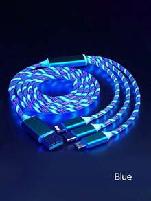LED發光Type-C快充數據線、Type-C充電數據線、USB-A轉Type-C充電數據線，以及3合1 USB-A轉Type-C/Lightning/Micro充電線，1m/3.28ft/39.37in與1.2m/3.9ft/47.24in，USB-A轉Type-C，相容於華為/Android手機，通用旅行/居家/辦公/車用數據線 - 彩色 - 查看 19