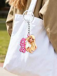 MASSDI Acrylic Portrait Keychain, Pink Border Figure Key Pendant, Lightweight Flat Design, Anti-Scratch Surface, Solid Metal Key Ring, Perfect For Handbag Decoration, Luggage Charm, Birthday Party Favors,Daily Key Accessory And Themed Gathering Gifts - Multiple Styles - View 4