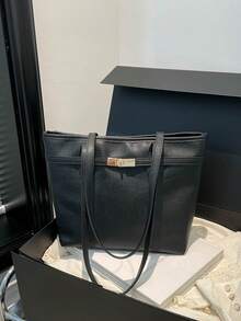 Large Capacity Tote Bag For Women, New Fashion Versatile Commuter Shoulder Bag - Black - View 6