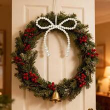 1/6pcs Christmas Pearl Bow Hanging Decorations, Christmas Tree Decor, Twisted Rope Bows, Suitable For Wreaths, Gift Wrapping And Wedding Decorations, Christmas Ornaments - Multicolor - View 4