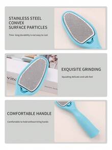 1pc Blue Professional Multi-Function Stainless Steel Detachable Anti-Splatter Foot Care Tool, Foot Callus And Dead Skin Remover, Professional Care Tool, Effectively Removes Calluses And Rough Skin, Makes Your Feet Soft And Beautiful, Perfect For Cracked Heels And Home Pedicure - Multicolor - View 3