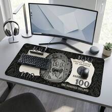 Funny Dollar Extended Anti-Slip Gaming Pad, Keyboard And Mouse Mat, Desk Pad Suitable For Work, Gaming, Office And Home Use - Gold Coin With Hat - View 2