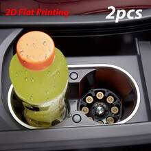 2pcs Car Cup Holder Coasters, Cool Wheel Pattern Rubber Coasters, 2.75 Inch Universal Size Non-Slip Rubber Pads, Men's Car Cup Holder Sticker Decoration, Dad's Special - A - View 5