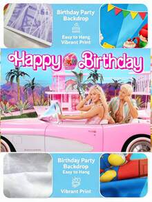 MASSDI Party Backdrop, 4Style Background Banner, Premium Thick Polyester Material, Fade Resistant HD Printing, Wrinkle Free, Easy To Hang, Suitable For Birthday Gathering, Themed Photoshoot,Decor And Indoor Outdoor Celebration Party Decoration - Multiple Styles - View 5