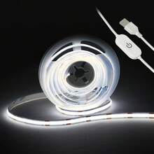 1pc, 1m-3 Meters, Ultra-Thin LED Strip Light, Multicolor Options, Touch Switch Adjustable Brightness, Button Switch Non-Adjustable Brightness, Bedroom, Living Room, Room, Bedside, Lighting Decoration, 320 LEDs Per Meter, Linear Light, 180 Degree Light Emission - white light - View 1