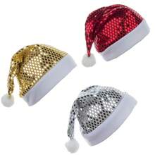 1pc/2pcs Rhombus Sequin Christmas Hat, Santa Claus Reflective Hat Costume Headpiece For Bar Party Christmas Decoration - A - View 10