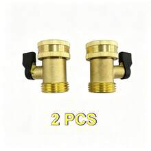 2 Pack Brass Garden Hose Shut-Off Valves, Heavy Duty One-Way Ball Valve, GHT 3/4" Threaded Connection, Includes Extra Washers, Leak-Proof Adapter, Suitable For Lawn Care, Gardening And Car Washing, Pure Brass Construction - Type a - View 12