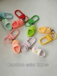 100/50/20/10/6/1 buah Gantungan Kunci Mini Berbentuk Bakiak Warna-warni, Set Gantungan Kunci Liontin Bakiak Mini Warna-warni dari Resin Kreatif, Cocok untuk Tas Wanita, Pria, Ransel, dan Hadiah - Beraneka warna - View 14