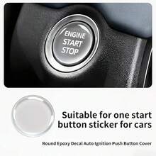 Crystal Clear Car Ignition Switch Button Protector, Universal Start Stop Sticker Cover For All Vehicles, Anti Scratch DIY Cut2.3cm/2.5cm - A - View 6