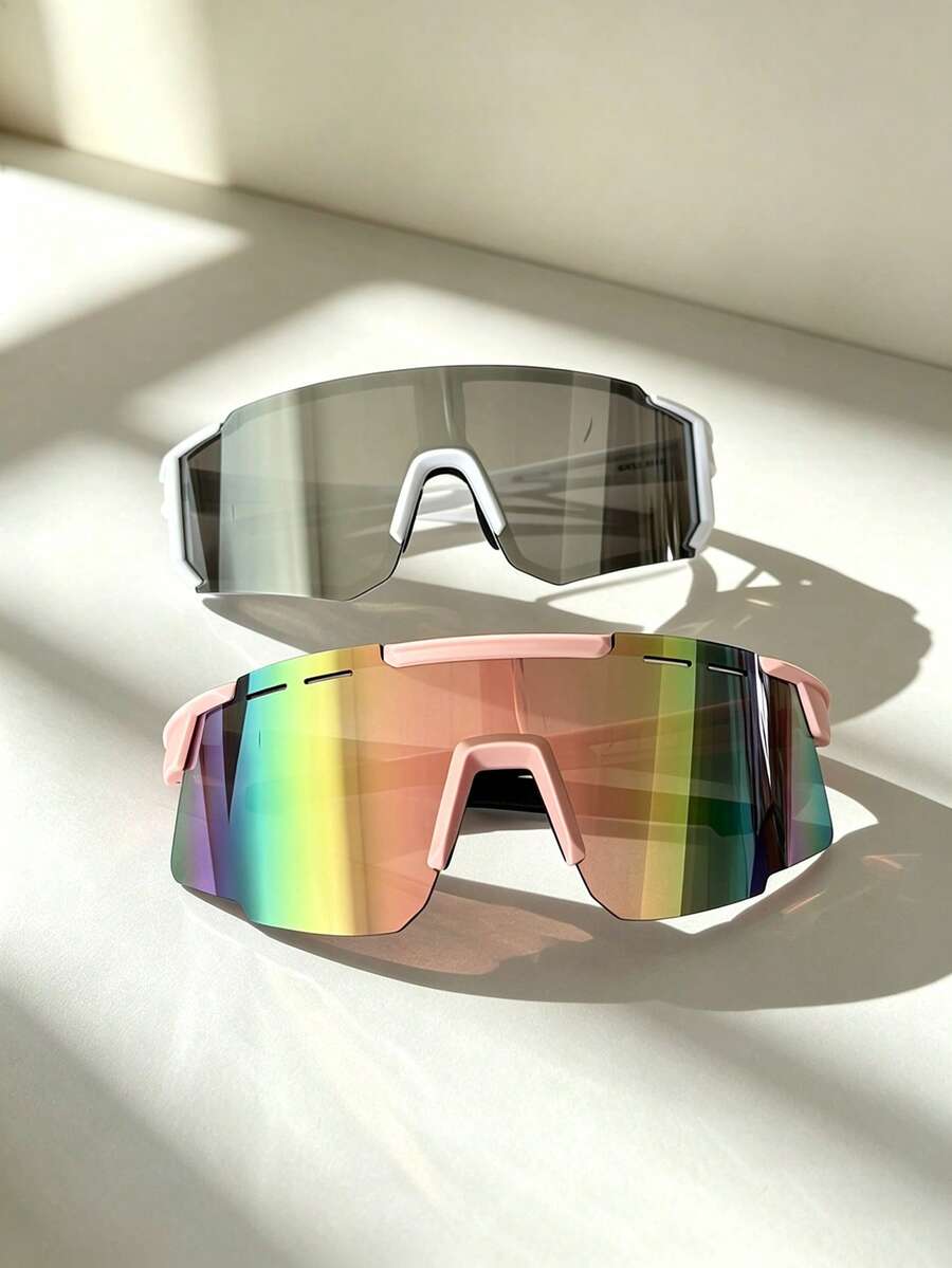 2PCS Women's Outdoor Cycling Gradient Color Windproof Fashion Sports Fashion Glasses Goggles - Gradient-goggles - View 1