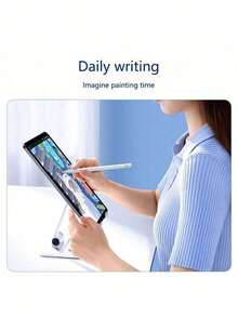 Lenovo Pulpen Stylus Heksagonal Kapasitif BP18BL, Universal untuk Android dan Apple, Anti-Salah Sentuh Layar Penuh untuk Penulisan yang Lancar, Pengoperasian Cepat Satu Tombol, Daya Tahan Baterai Lama dan Pengisian Daya yang Nyaman, Tampilan Baterai Real-Time, Putih - View 6