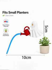 3D Printed Ghost Watering Plant Decor, 3-Piece Halloween Flower Pot Decoration With Realistic Water Flow Effect, 9.06 Inch Fun Indoor Plant Pot Decor, Desktop Ornament, Gift For Plant Lovers - Multicolor - View 7