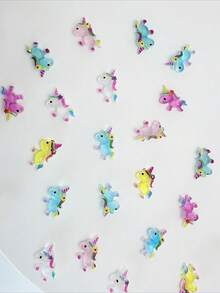 15pcs Mixed Color Unicorn Nail Art Charms, 3D Cartoon Cute Animal Resin Rhinestone Nail Decor, Phone Case Earring Hair Clip Decoration Small Accessories - Multicolor - View 1