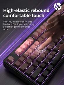 HP Keyboard Mekanik Tri-Mode Nirkabel K160 (105 Tombol) / Kombo Keyboard dan Mouse: Efek pencahayaan RGB gradien tercetak di samping, tampilan digital cerdas, penyangga dua tahap, pengoperasian senyap, cocok untuk kantor dan bermain game. - View 11