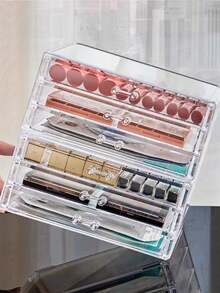 Acrylic Desktop Storage Box, Cosmetic Storage Box, Single Transparent Lipstick Eyeshadow Mask Storage Box - Clear - View 4