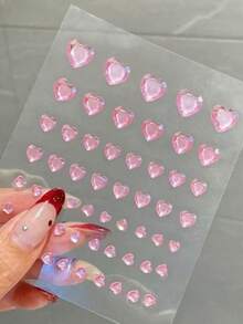 1 pieza Nueva pegatina redonda con forma de corazón rosa, color aleatorio, adecuada para cámara, funda de teléfono, secador de pelo, pegatinas de computadora. Adecuada para uso de adultos - Multicolor - Ver 5