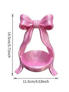 1pc Bowknot Decor Jewelry Tray, Girly Style Storage Box, Ring Holder/Jewelry Tray, Can Store Rings, Keys And Small Accessories, Earrings, Rings, Keys And Small Accessories Organizer Tray, Cute Decorative Storage Dish, Vanity Decor Accessory, Home Decor Bathroom Supplies - Multicolor - View 16