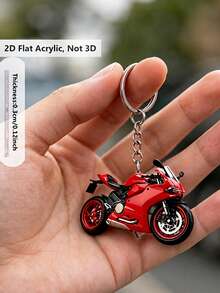 Llavero plano 2D con diseño de motocicleta, colgante para mochila, adecuado para llaves de coche, mochilas, regalos para fiestas de vuelta al colegio, regalos para amigos, compañeros de clase, entusiastas de motocicletas - Multicolor - Ver 12