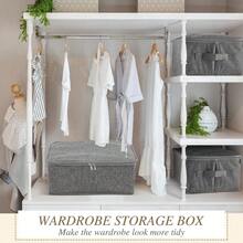 Fabric Storage Box, Foldable With Lid, Suitable For Clothes, Toys And Home Storage, Linen Material, Bedroom Storage Organizer Box - Grey - View 4