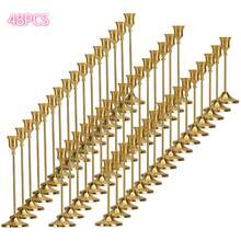 48 Pcs Metal Bronze Taper Candle Holders, Assorted 3‑Height Candlestick Holder Set, Elegant Table Centerpieces For Wedding Receptions, Dinners, Mantels And Home Decor - Bronze - View 1