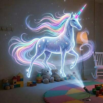 Luminária de Projeção Portátil USB Criatura dos Sonhos - Luz de Atmosfera LED Rotativa 360° com Slides de Imagens dos Sonhos Intercambiáveis (Unicórnio, Cervo, Raposa, Gato) - Luz Noturna LED Criativa para Quarto, Sala de Estar, Teto do Carro - Decoração e Presente Inovador