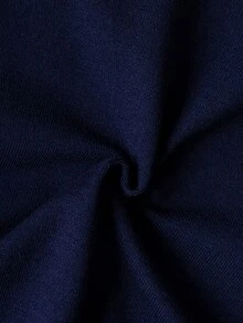 Korean Style Casual Navy Blue V-Neck Long Sleeve Knit Cardigan Women Autumn/Winter Faux Two Pieces Layering Base Top Button Patchwork Sweater - Navy Blue - View 11