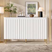 Sideboard Made Of Wood With 3 Doors With Storage With Doors White For Living Room And Dining Room - White - View 6