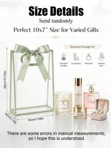 1/6pcs Creative Transparent Gift Bags With Black Trim And Bow Ribbon; Reusable Transparent PVC Tote Bags; Suitable For Weddings, Bridal Showers, Birthday Gift Packaging, High-End Gift Packaging And Boutique Floral Displays; (Multiple Colors Available) - Multicolor - View 3