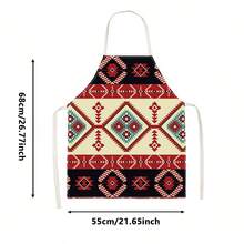 1pc Bohemian Vintage Printed Apron - Sleeveless Design, Durable And Comfortable Fit, With Contrasting Geometric Patterns And Traditional Motifs, Suitable For Cooking, Baking And Home Cleaning, Household Cleaning, Housework Apron, Hand-Painted Handmade Gardening Apron, Fun Home Gift - Multicolor - View 16